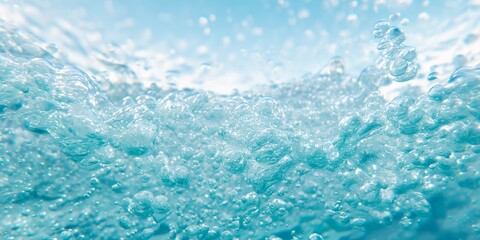 Blue ocean with bubbles