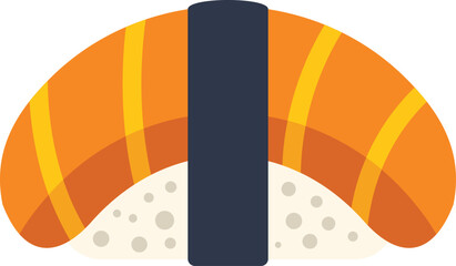 Salmon nigiri with seaweed illustrates japanese culinary art and seafood gastronomy