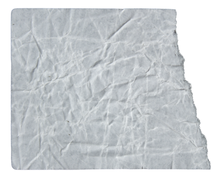 Ripped torn white paper piece on transparent background, paper tear edge stripes cut out design element