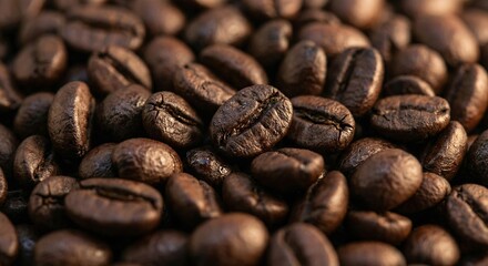 Macro View Rich Aromatic Roasted Coffee Beans Perfect For Morning Brew Energy Drink