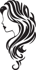 Woman's Silhouette with Flowing Hair A Decorative Vector Illustration for Beauty Themes