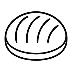 Minimalist bread loaf outline icon for bakery and grocery store app design