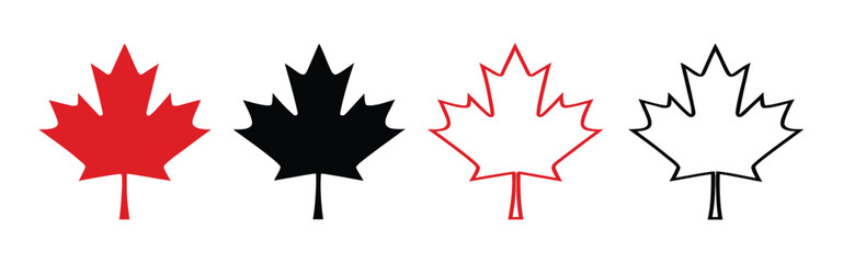 Maple leaf icon set 
