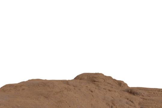 Textured brown earth forms undulating mounds transparent background - Powered by Adobe