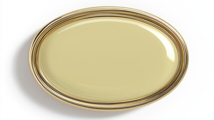 Elegant Gold Oval Serving Tray on White