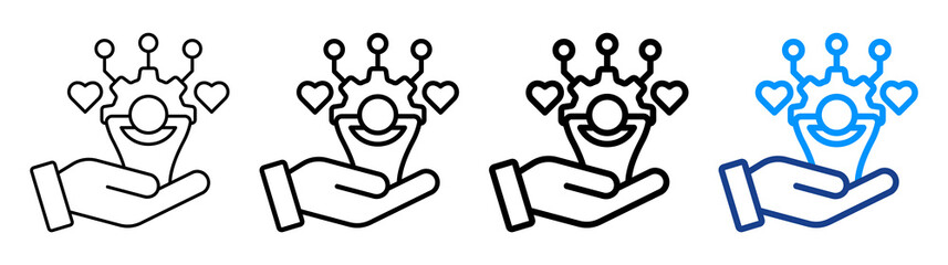 Tech Enabled Comfort Icon Different Style Outline Collection Set