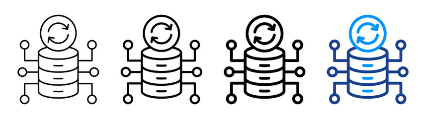 Modern Data Icon Different Style Outline Collection Set
