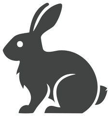 Obraz premium Rabbit Icon Silhouette, Hare Vector Illustration, Isolated Pet Animal Logo