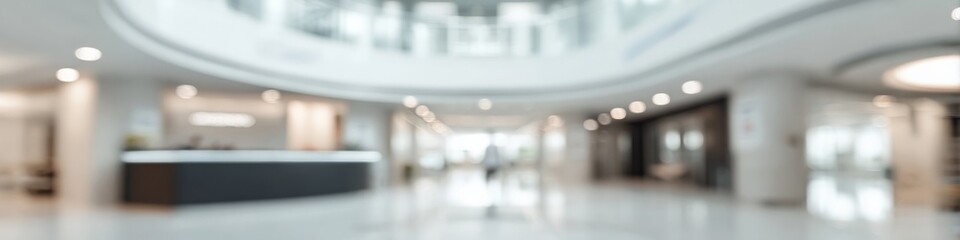 Fototapeta premium Modern blurred interior of office lobby with soft lighting
