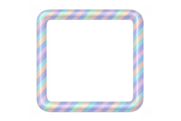 Iridescent candy cane striped rounded square frame