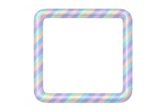 Iridescent candy cane striped rounded square frame