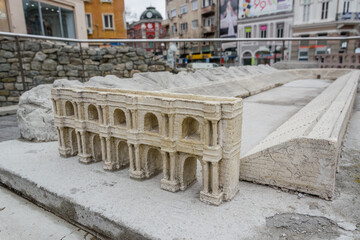 Miniature model of Ancient Roman stadium, Plovdiv, Bulgaria