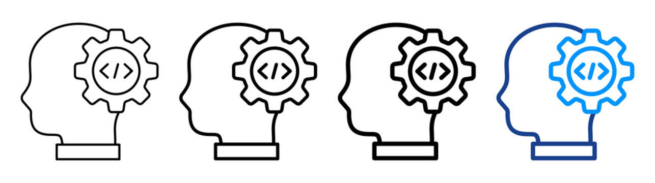 Logic Programming  Icon Different Style Outline Collection Set