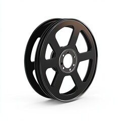 Obraz premium Black film reel isolated on white