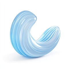 Abstract, light-blue, sculpted form, smooth, flowing curves
