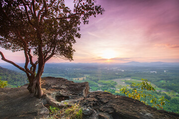 Beautiful sunset on Pha Daeng viewpoint, Na Yung Nam Som National park, Udon-Thani province , Thailand.