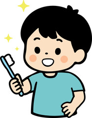 Happy Child Brushing Teeth