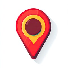 Red location marker, 3D style