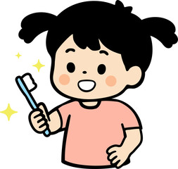 Happy Child Brushing Teeth