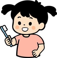 Happy Child Brushing Teeth