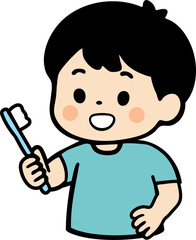 Happy Child Brushing Teeth
