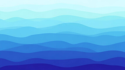 Abstract blue gradient wave background; seamless water pattern with smooth layered curves and deep ocean colors
