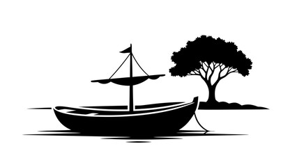 Vintage sailing vessel on the summer ocean adventure