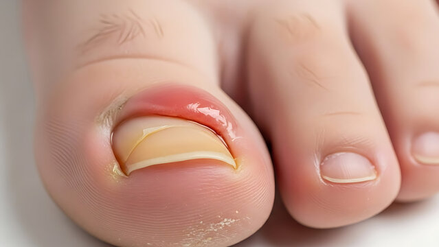 Inflamed Ingrown Toenail on Big Toe with Swelling