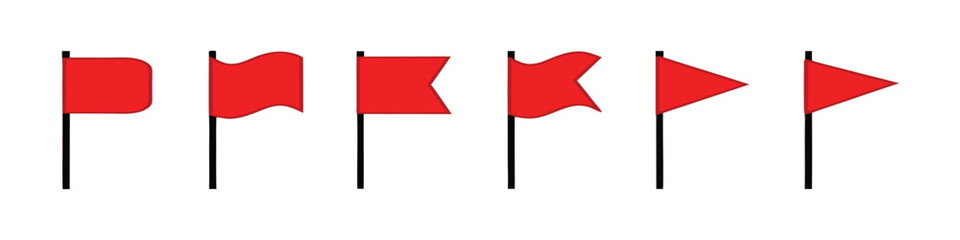 Red flag icon set 
