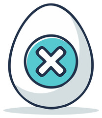 Obraz premium Egg with a Cross Mark in a Circle Illustration