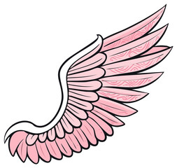 Obraz premium Stylized Pink Wing Illustration for Fantasy and Design Elements
