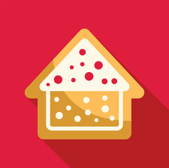 Gingerbread house cookie decorated with icing and candies, symbolizing christmas and winter celebrations