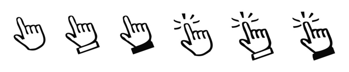 Hand cursor icon set 
