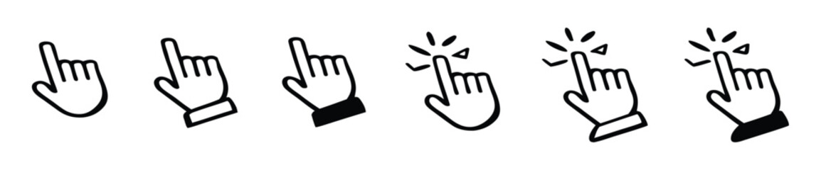 Hand cursor icon set 
