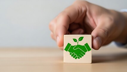 A businessman interacting with an innovative virtual interface in a natural outdoor setting with futuristic technology elements