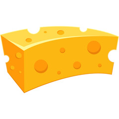 Cartoon Illustration of Cheese Wedge