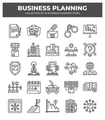 Business Planning Icons: A Collection of 25 Essential Strategy Icons for Management and Growth