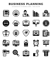 Set of Business Planning Icons. Simple line art style icons pack.