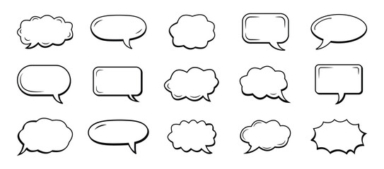 Fototapeta premium Speech bubble set vector. Speak bubble text, chatting box, message box.