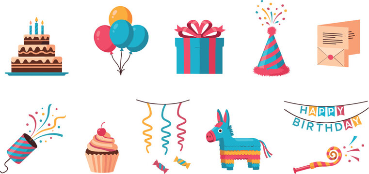 Birthday Party Elements Collection