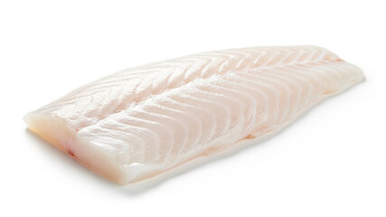 Premium Raw White Fish Fillet Close-up on White Background taste and health 