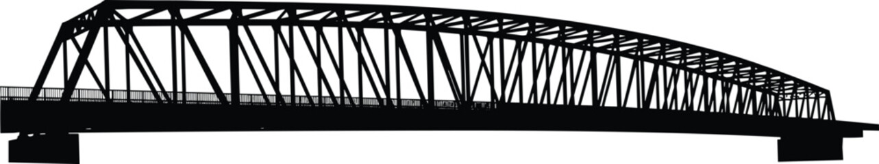 Truss, bridge, silhouette, structure, beam, support, span, deck, elevation, engineering, vector, black, pose, infrastructure, geometry, pattern, construction, stability, transport, flavector