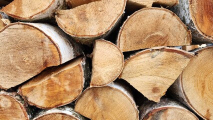 stack of firewood, cut of wood, firewood