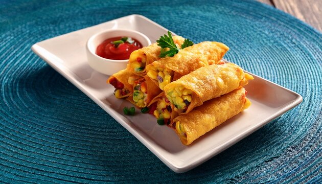 appetizer featuring crispy southwest style eggrolls