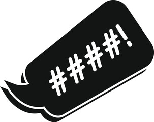 Black speech bubble displaying censored vulgarity with multiple hash symbols