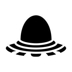 Black silhouette of a classic flying saucer ufo