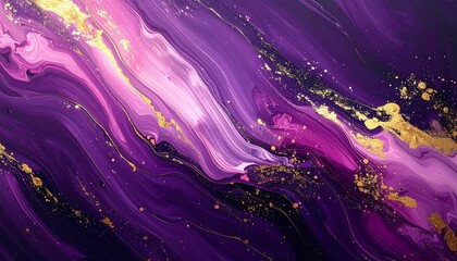 Luxury deep purple background with bold gold streaks and subtle soft pink highlights, abstract high-end design