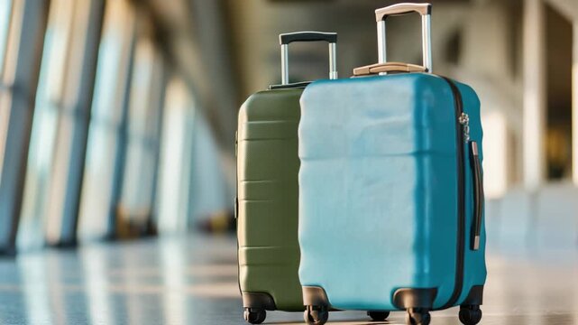 Video Two suitcases stacked on top of each other, ideal for travel or storage