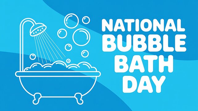 National bubble bath day celebration with shower and bubbles
