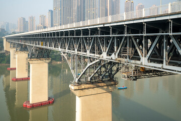 Light rail bridge over the Yangtze River, Chongqing, China
